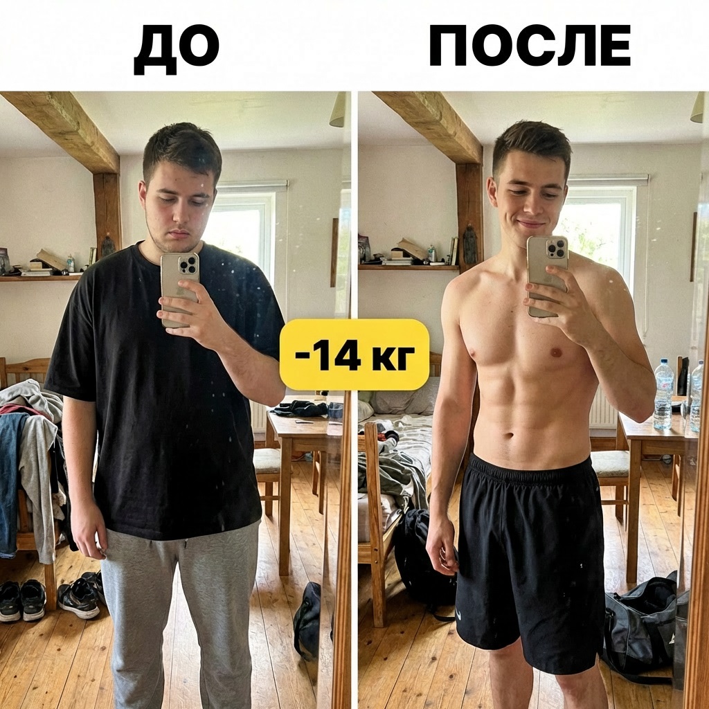 Дмитрий, 27 лет — результат после кето-гайда в боте MAX, минус 14 кг за 2 месяца